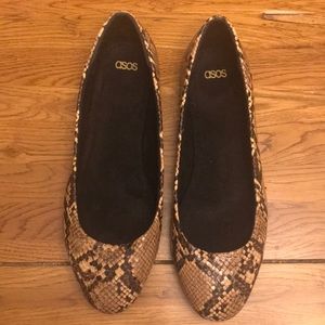 Worn Once Asos Snakeskin Flats